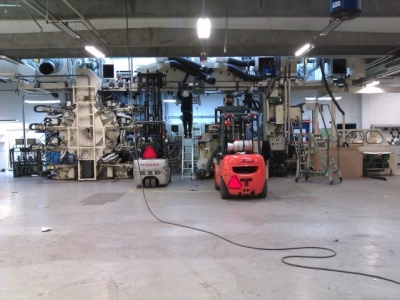 Dismantling of SCHIAVI printing press in Denmark