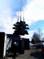 Dismantling of SCHIAVI printing press in Denmark